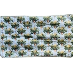Tommy Bahama Palm Tree Print Quilted King Size Pillow Sham Blue Green NWOT
